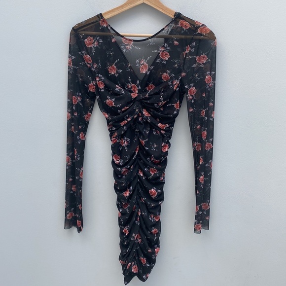 Zara Floral Print Tulle Mini - Picture 7 of 12